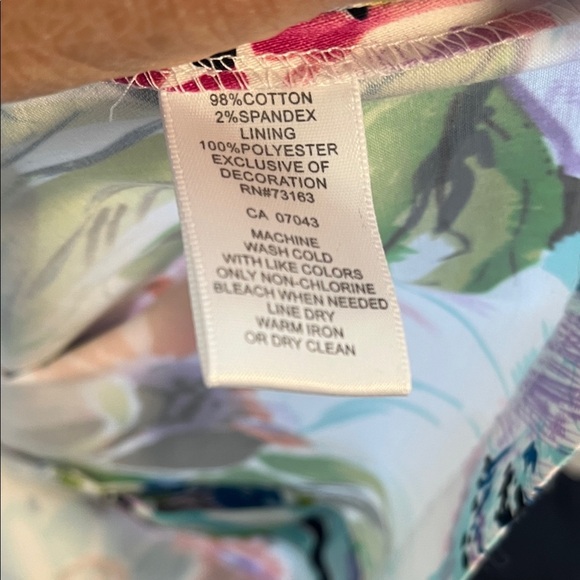 NWOT Spense Cotton Floral Strappy Midi Dress pockets Multicolor, Size 10 - Picture 9 of 10